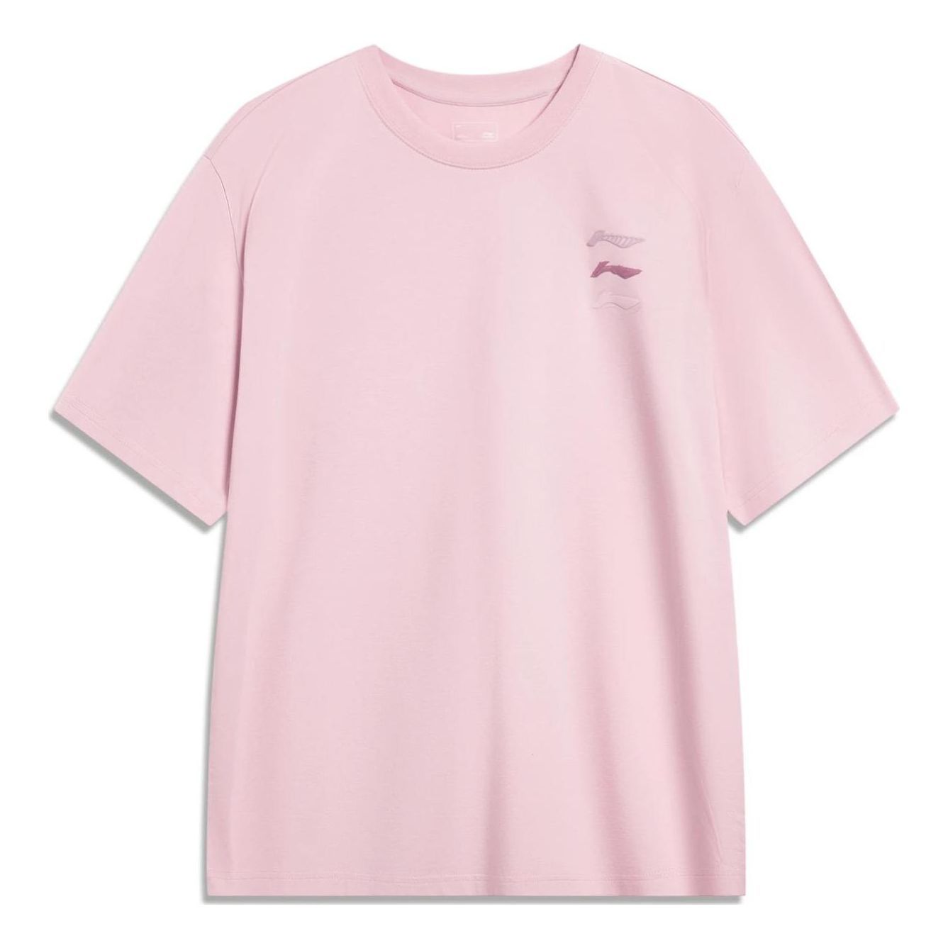 Li-Ning Triple Logo Loose Fit T-shirt 'Pink' AHST787-5 sold by KicksCrew