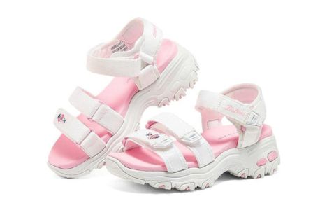 (GS) Skechers D'lites Sandals 'White Pink' 664134L-WHT sold by KicksCrew