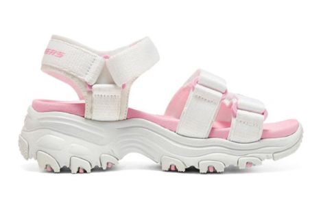 (GS) Skechers D'lites Sandals 'White Pink' 664134L-WHT sold by KicksCrew