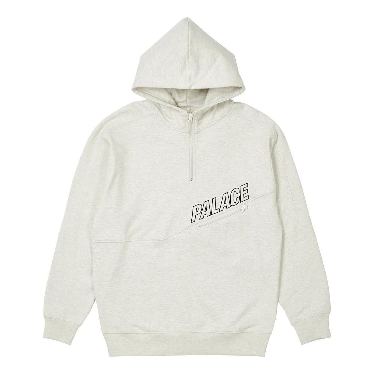 Palace SS22 Slant 1/4 Zip Hood Hoodie 'Grey' P22CS032 sold by KicksCrew