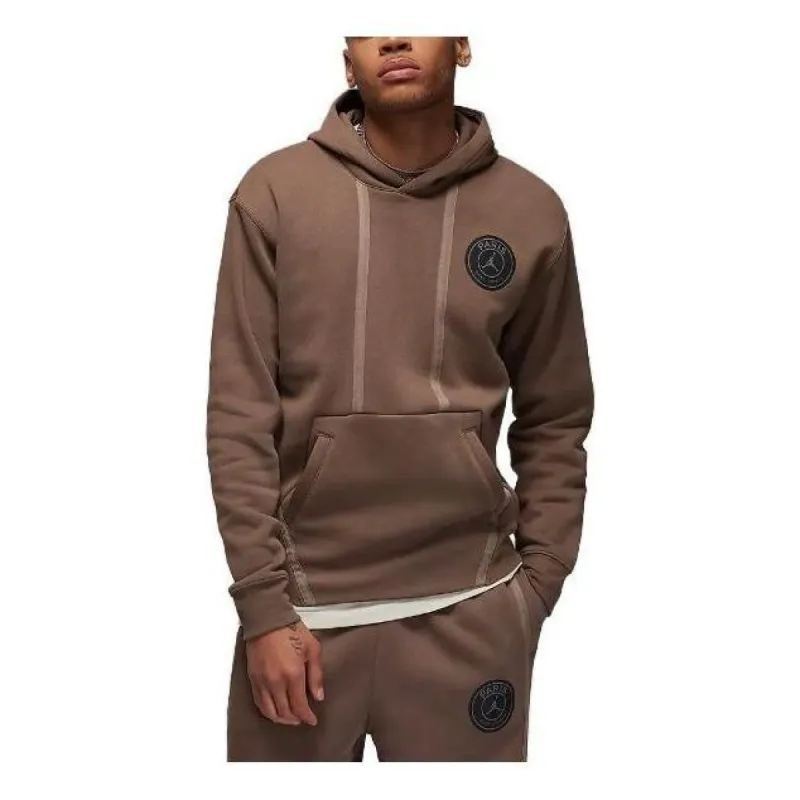 Air Jordan x Paris Saint-Germain Logo Pullover Hoodie 'Brown' DZ2923-274 sold by KicksCrew