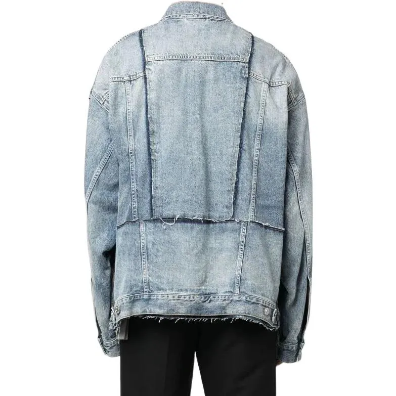 Balenciaga Oversized Cut-Up Ring Denim Jacket 'Blue' 697779TMW264437 sold by KicksCrew product image thumbnail 3