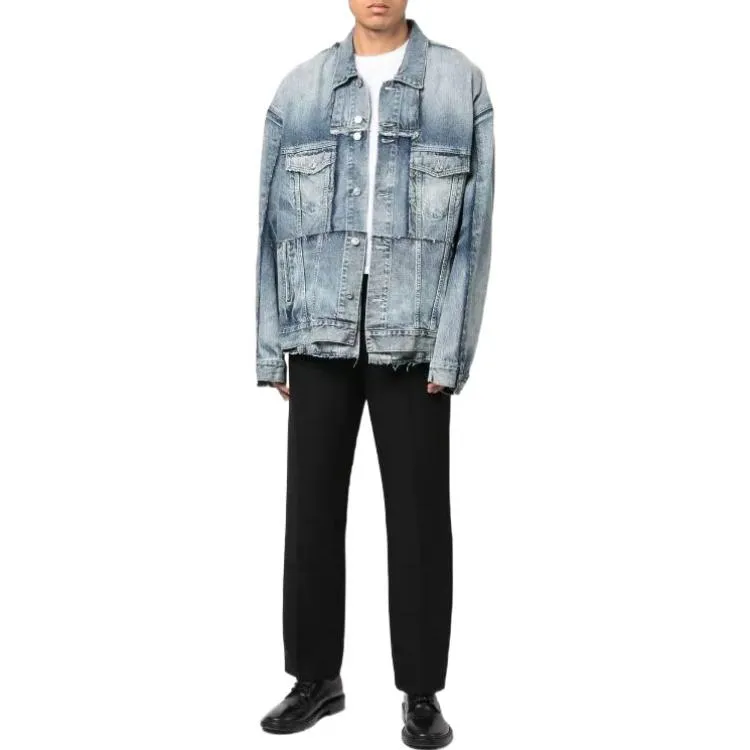Balenciaga Oversized Cut-Up Ring Denim Jacket 'Blue' 697779TMW264437 sold by KicksCrew product image thumbnail 2