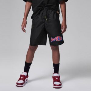 (GS) Air Jordan Woven Shorts 'Black Red' FV2833-010 sold by KicksCrew