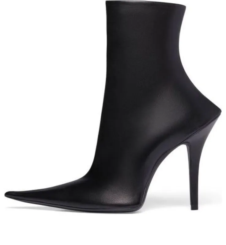 (WMNS) Balenciaga Witch 110mm Booties 'Black Sheepskin' 747603WBCW01000 sold by KicksCrew