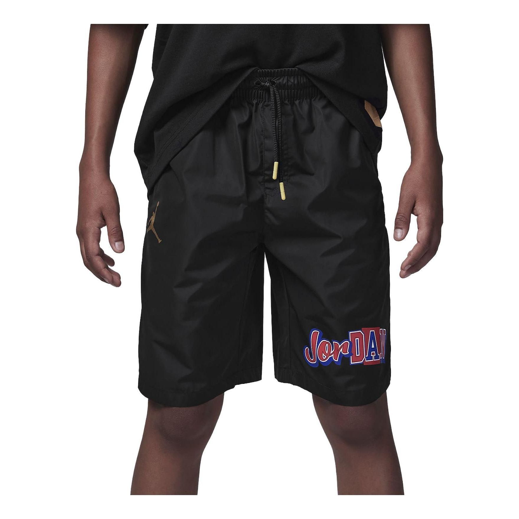 (GS) Air Jordan Woven Shorts 'Black Red' FV2833-010 sold by KicksCrew