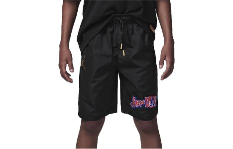 (GS) Air Jordan Woven Shorts 'Black Red' FV2833-010 sold by KicksCrew
