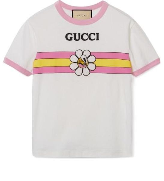 (WMNS) Gucci Cotton Jersey Printed T-Shirt 'Off White' 723566-XJGHL-9088 sold by KicksCrew