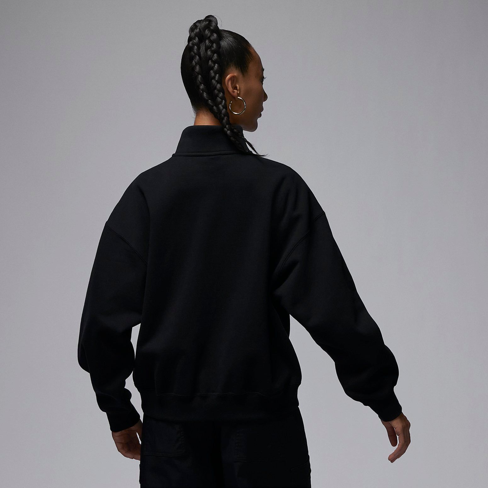 (WMNS) Air Jordan Flight Fleece Top 'Black' FD7222-010 sold by KicksCrew product image thumbnail 2