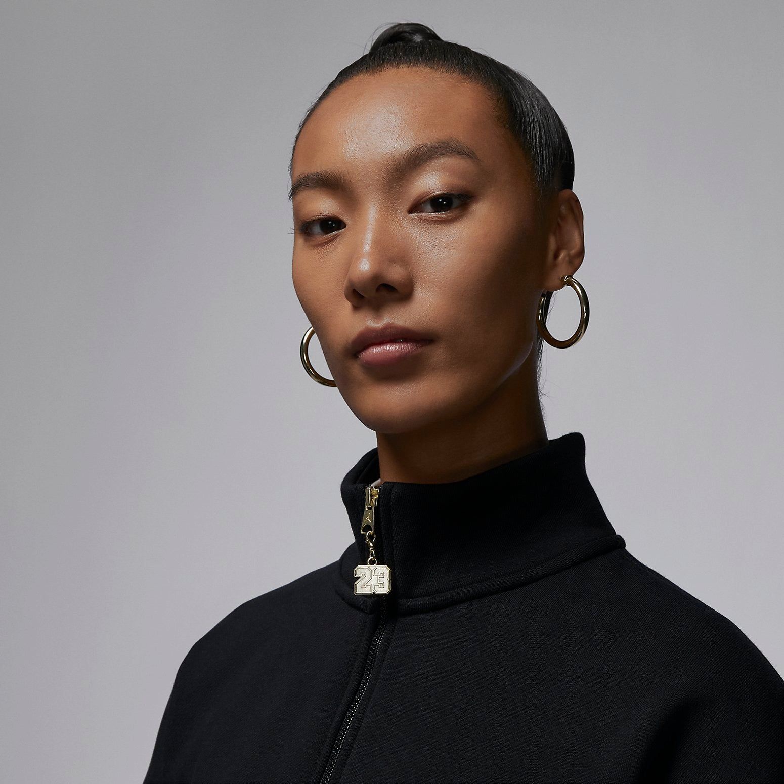 (WMNS) Air Jordan Flight Fleece Top 'Black' FD7222-010 sold by KicksCrew product image thumbnail 3