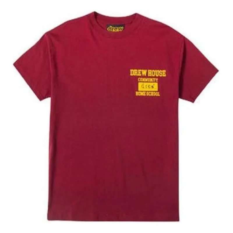 Drew House Community T-shirt 'Burgundy' DR-FW21-032 sold by KicksCrew
