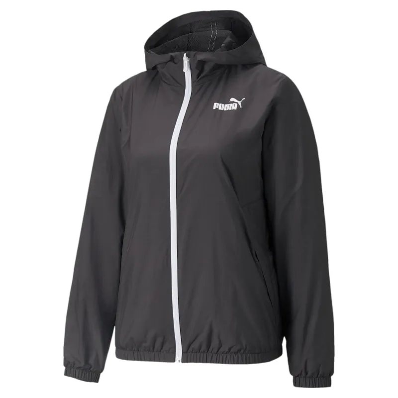 (WMNS) PUMA Essential Solid Windbreaker Jacket 'Black' 847494-01 sold by KicksCrew