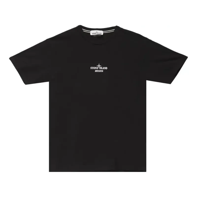 STONE ISLAND Logo T-Shirt 'Black' 74152NS91-V0029 sold by KicksCrew