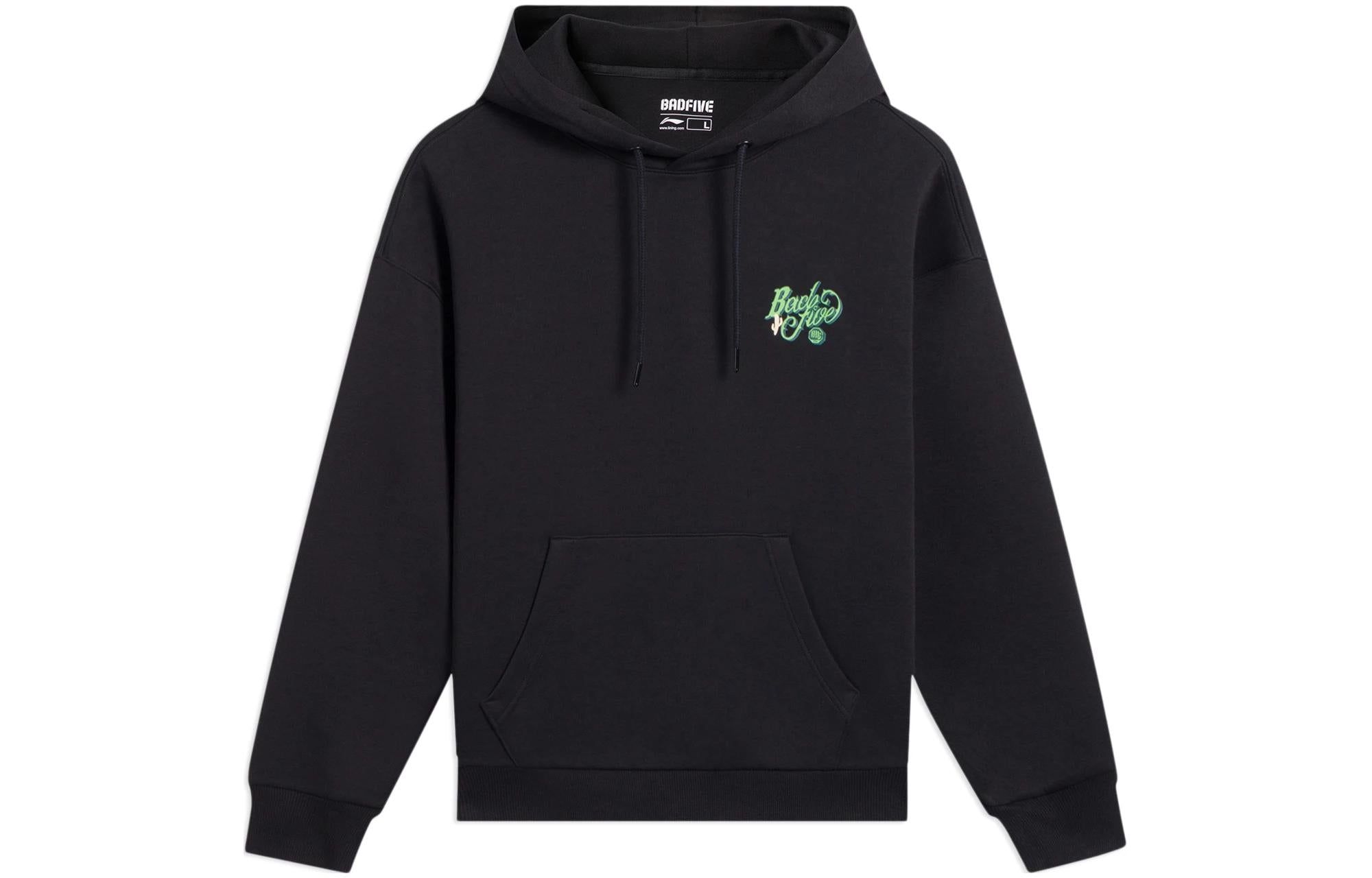 Li-Ning BadFive Graphic Hoodie 'Black' AWDS657-1 sold by KicksCrew product image thumbnail 2