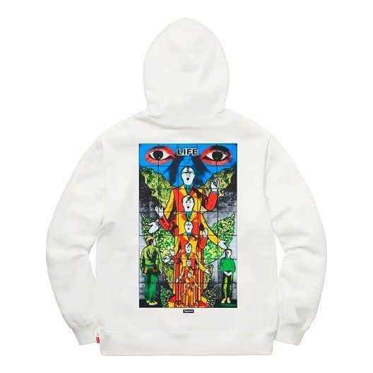 Supreme x Gilbert x George Life Hooded Sweatshirt 'White Multi-Color' SUP-SS19-535 sold by KicksCrew product image thumbnail 2