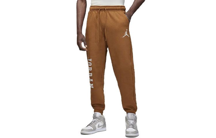 Air Jordan Essentials Holiday Fleece Pants Asia Sizing 'Light British Tan' FD7468-281 sold by KicksCrew product image thumbnail 2