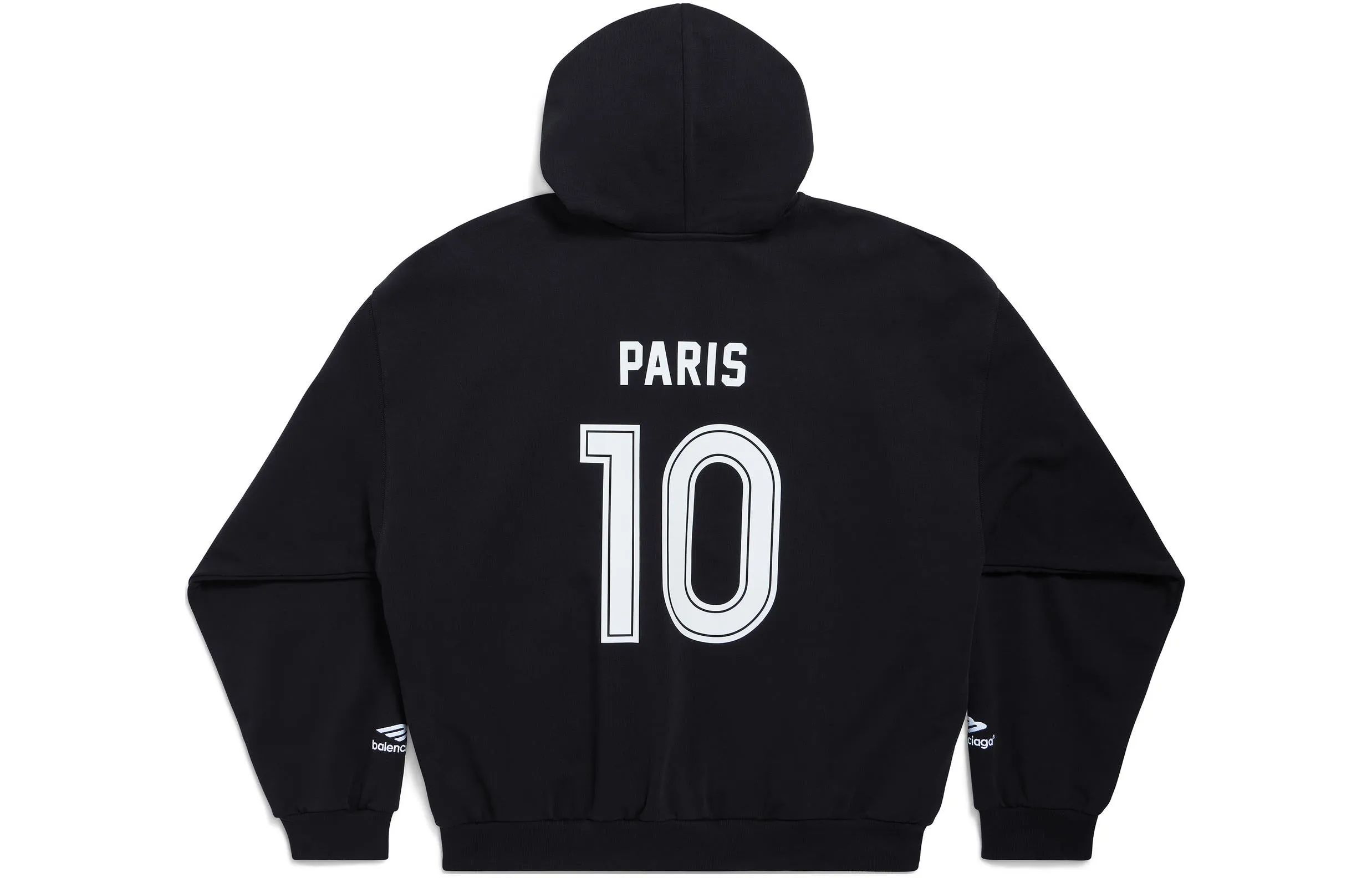 Balenciaga Paris Soccer Zip-up Hoodie Medium Fit 'Black White' 744457TPVS61070 sold by KicksCrew product image thumbnail 2