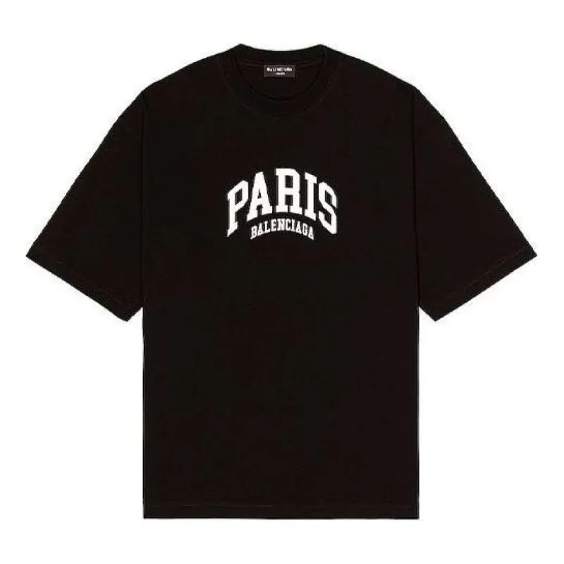 Balenciaga Cities Paris T-Shirt Medium Fit 'Black' 612966TLVL71070 sold by KicksCrew