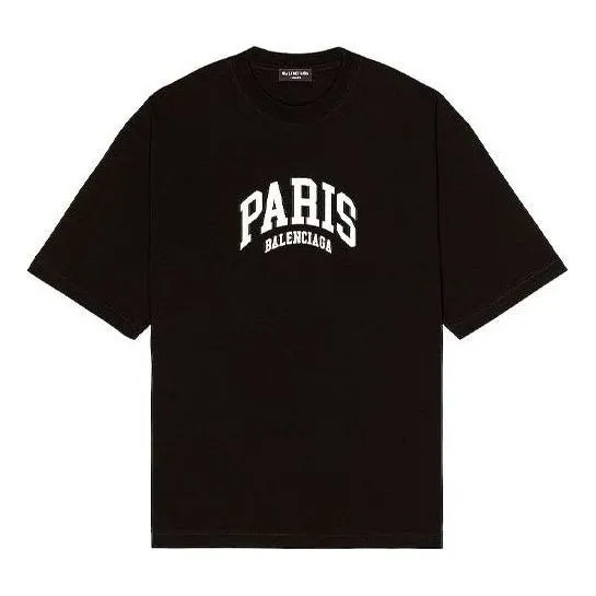 Balenciaga Cities Paris T-Shirt Medium Fit 'Black' 612966TLVL71070 sold by KicksCrew
