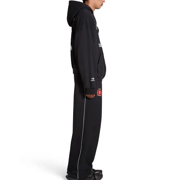 Balenciaga Paris Soccer Zip-up Hoodie Medium Fit 'Black White' 744457TPVS61070 sold by KicksCrew product image thumbnail 5