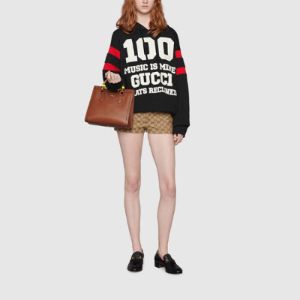 (WMNS) GUCCI 100 Cotton Hoodie 'Black' 660282-XJDW6-1152 sold by KicksCrew