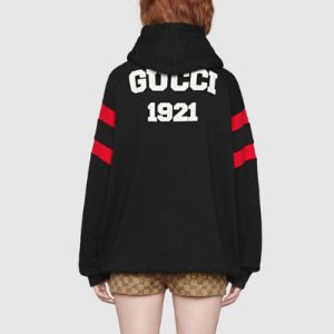 (WMNS) GUCCI 100 Cotton Hoodie 'Black' 660282-XJDW6-1152 sold by KicksCrew