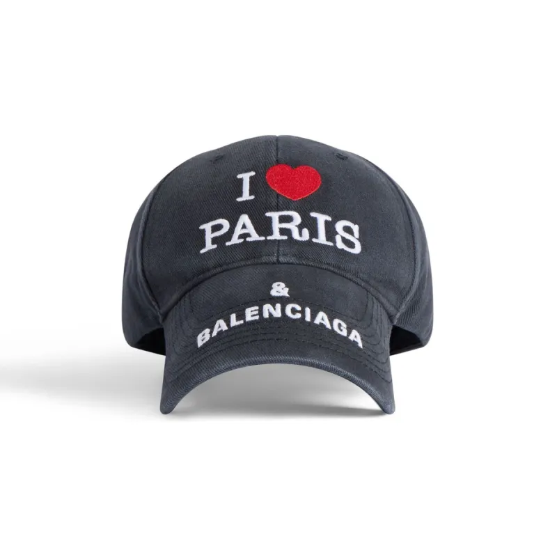 Balenciaga I Love Paris Balenciaga Cap 'Black' 811743410B21002 sold by KicksCrew