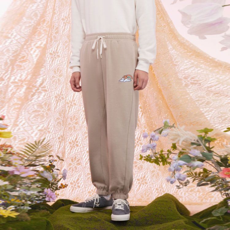 Converse Rainbow Logo Sweatpants 'Tan' 10025829-A01 sold by KicksCrew product image thumbnail 3