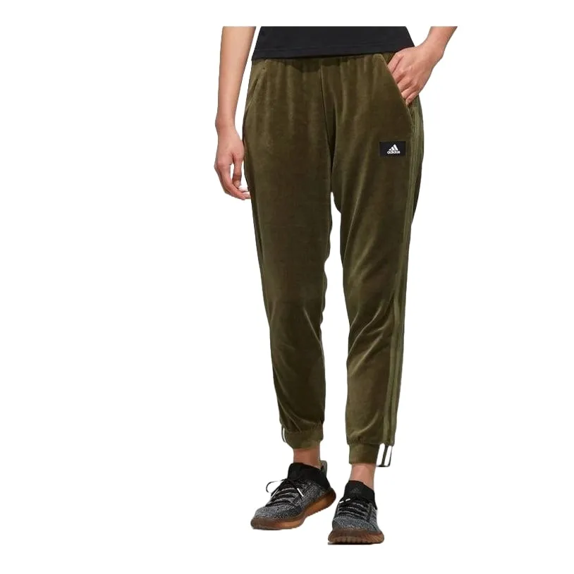 (WMNS) adidas Velour Pants 'Green' FR5972 sold by KicksCrew product image thumbnail 3