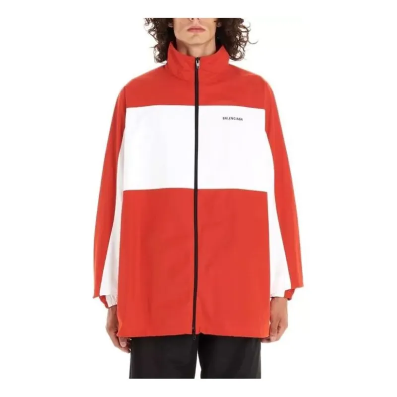 Balenciaga Two-Tone Full Zip Jacket 'Red White' 571434TYB186403 sold by KicksCrew