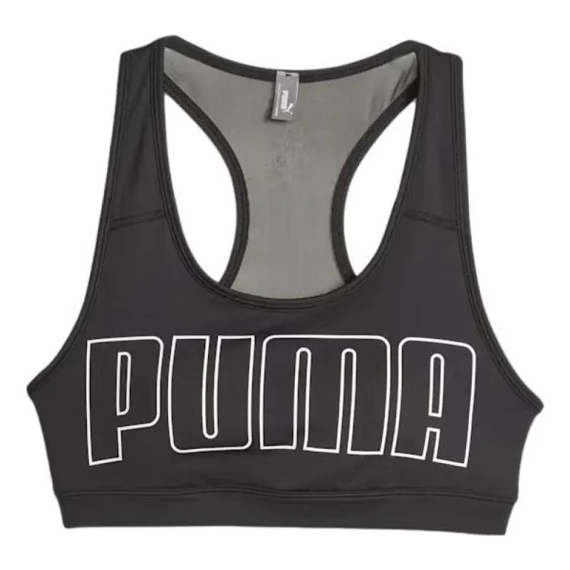 (WMNS) PUMA 4Keeps Mid Impact Graphic Training Bra 'Black' 524418-01 sold by KicksCrew