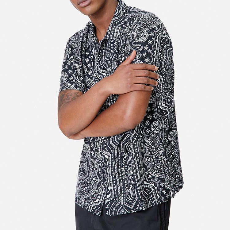 KITH Camp Collar Silk Cotton Shirt 'Black' KH3754-100 sold by KicksCrew product image thumbnail 3