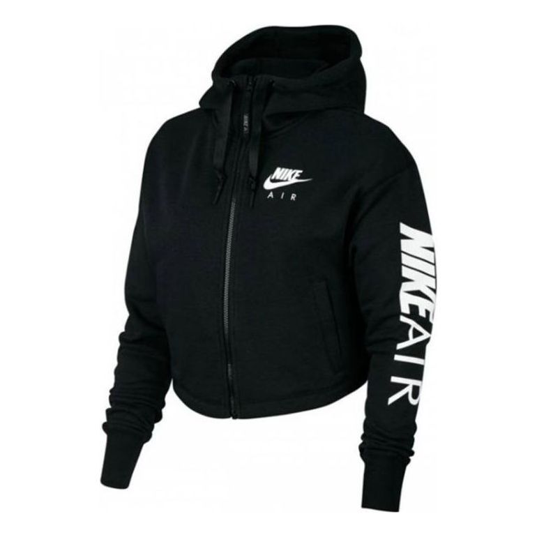 Nike Air Full Zip Cropped Fleece Hoodie 'Black' AR3656-010 sold by KicksCrew