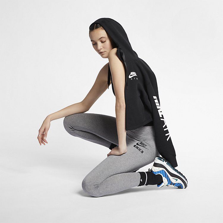 Nike Air Full Zip Cropped Fleece Hoodie 'Black' AR3656-010 sold by KicksCrew product image thumbnail 5