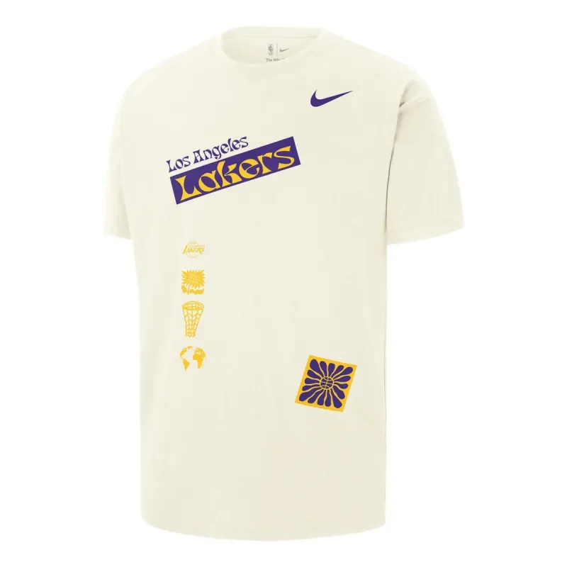 Nike x NBA Los Angeles Lakers City Edition Courtside T-Shirt 'Beige Purple Yellow' FV9274-901 sold by KicksCrew