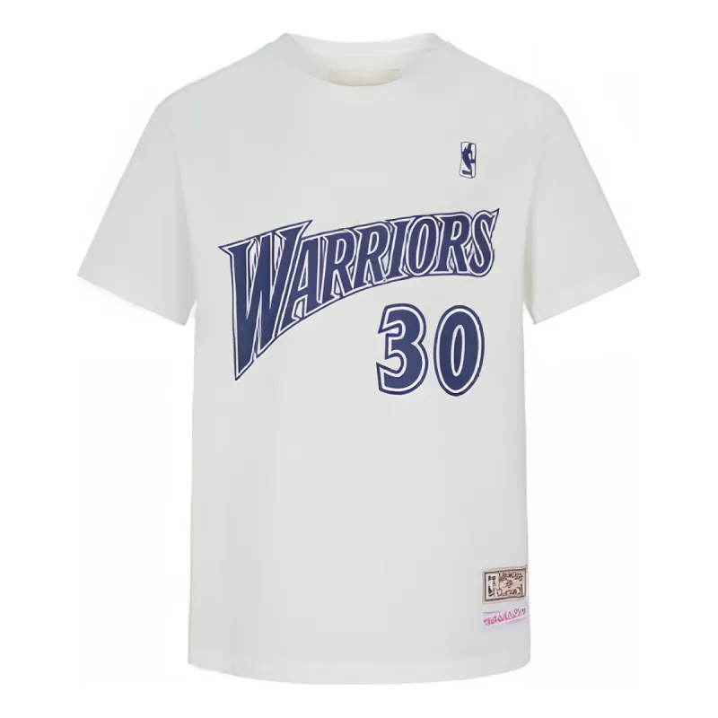 Mitchell & Ness x NBA Golden State Warriors Name Number T-shirt 'Stephen Curry 30' MNJYSST230133-WHITE sold by KicksCrew