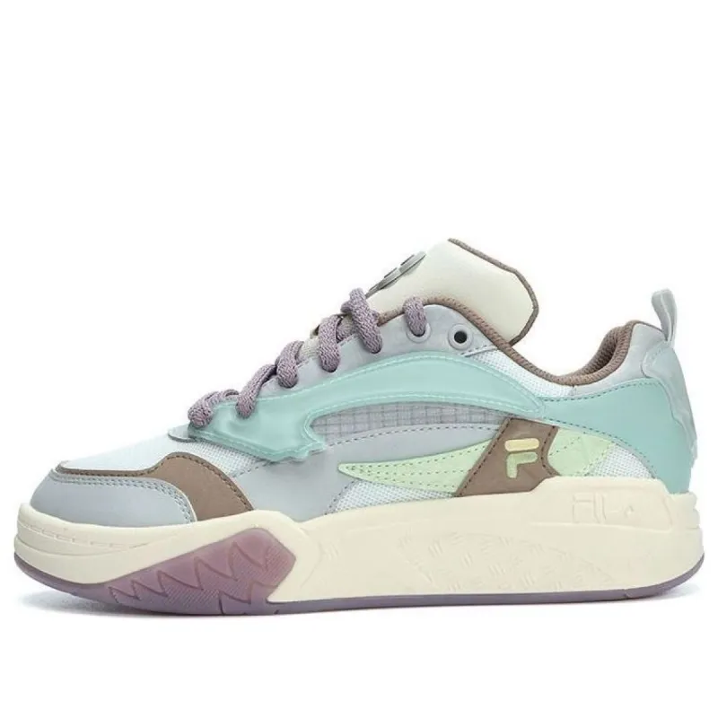 (WMNS) FILA FUSION Lifestyle Basketball Heritage Sneakers 'Blue White Purple' T12W323205FBG sold by KicksCrew