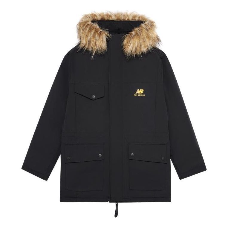 New Balance Fur Collar Warm Windproof Jacket 'Black Brown' AMJ23371-BK sold by KicksCrew