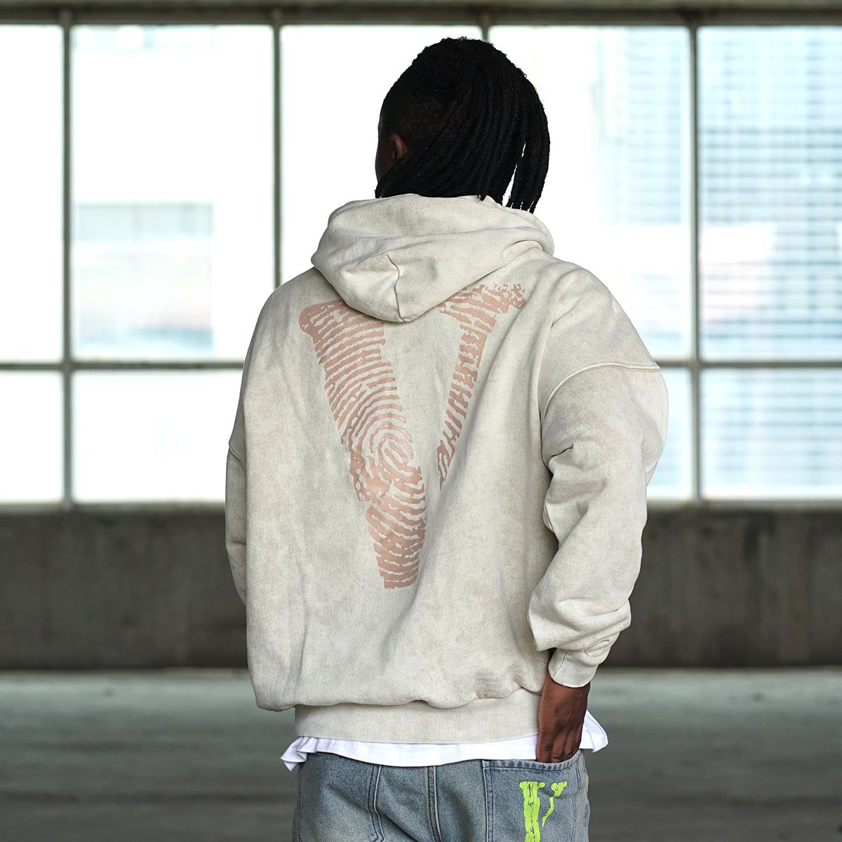 VLONE Finger Print Logo Hoodie 'Beige Red' VLHD24004-BE sold by KicksCrew product image thumbnail 7