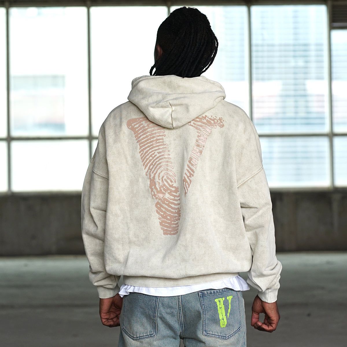 VLONE Finger Print Logo Hoodie 'Beige Red' VLHD24004-BE sold by KicksCrew product image thumbnail 4