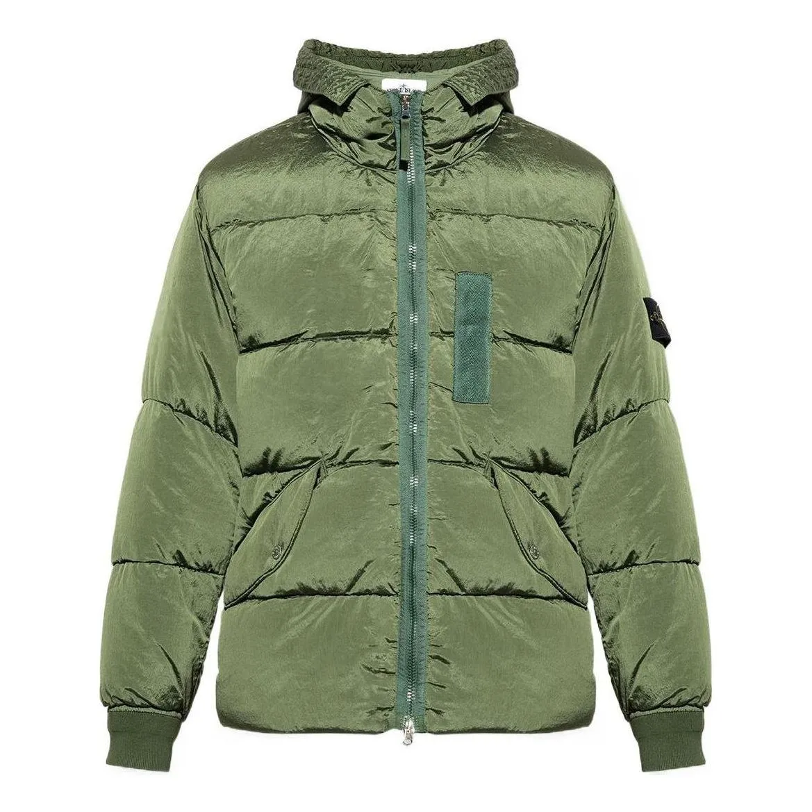 STONE ISLAND Nylon Metal Hooded Down Jacket 'Olive Green' 771543619-V0058 sold by KicksCrew
