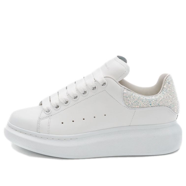 (WMNS) Alexander McQueen Oversized Sneaker 'White Silver Glitter' 558945WIB9T9550 sold by KicksCrew
