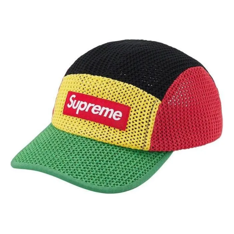 Supreme String Camp Cap 'Yellow Black Red Green' SUP-SS21-843 sold by KicksCrew