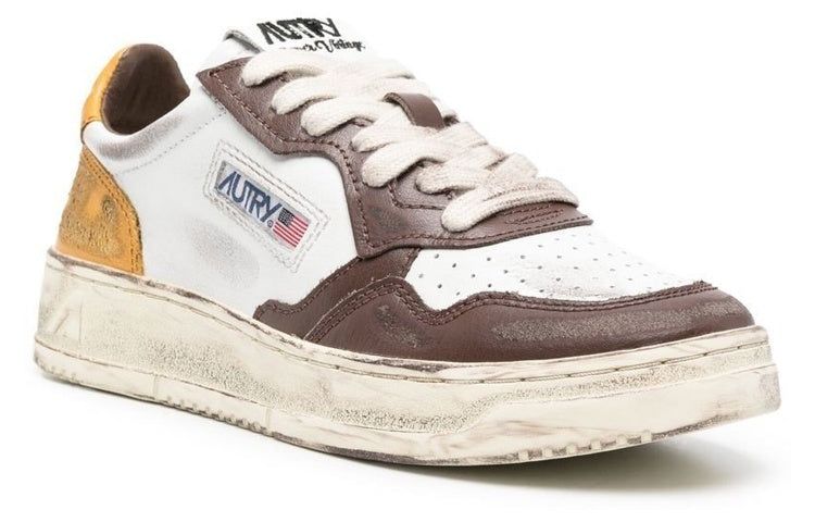 (WMNS) Autry Medalist Low Super Vintage Sneakers 'White Brown Yellow' AVLW-SV12 sold by KicksCrew product image thumbnail 2