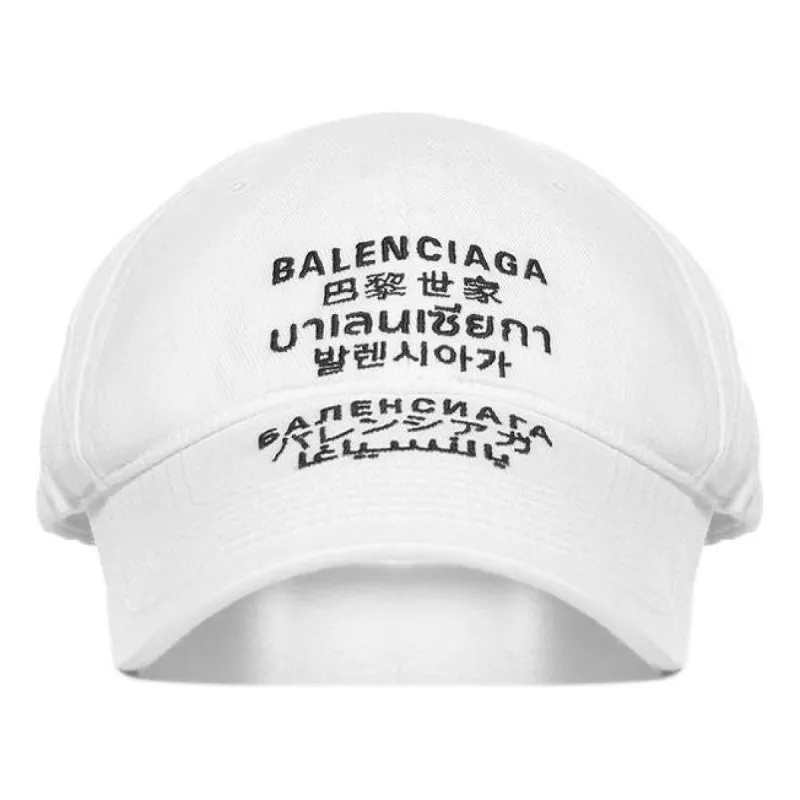 Balenciaga Languages Logo Cap 'White Black' 641238-310B2-9060 sold by KicksCrew