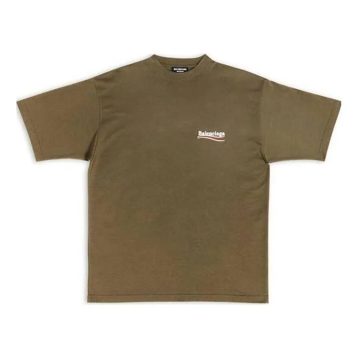 Balenciaga Political Campaign T-shirt Large Fit 'Khaki' 641675TKVJ12463 sold by KicksCrew