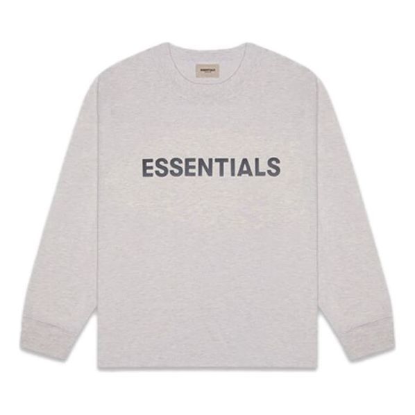 Fear of God Essentials FW20 Long Sleeve Logo Tee 'Heather Oatmeal' 0125250500230260 sold by KicksCrew