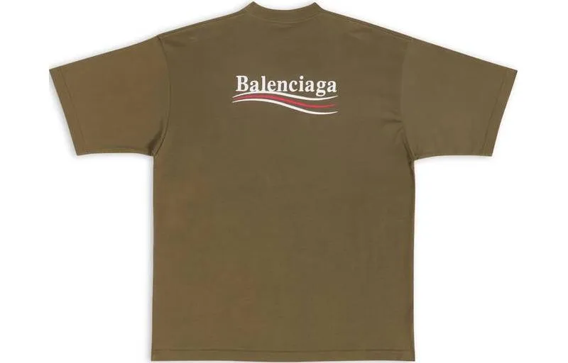 Balenciaga Political Campaign T-shirt Large Fit 'Khaki' 641675TKVJ12463 sold by KicksCrew product image thumbnail 2