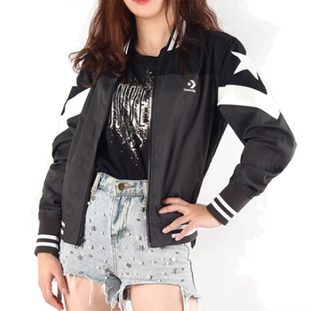 (WMNS) Converse Non-Padded Baseball Bomber 'Grey White Black' 10017460-A02 sold by KicksCrew product image thumbnail 3