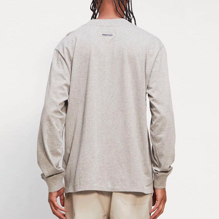 Fear of God Essentials FW20 Long Sleeve Logo Tee 'Heather Oatmeal' 0125250500230260 sold by KicksCrew product image thumbnail 3
